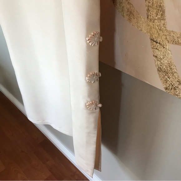 APRIL CORNELL | Vintage 100% Silk Peach Sheath MIDI Dress w/ Jacket Size M EUC - Picture 6 of 16